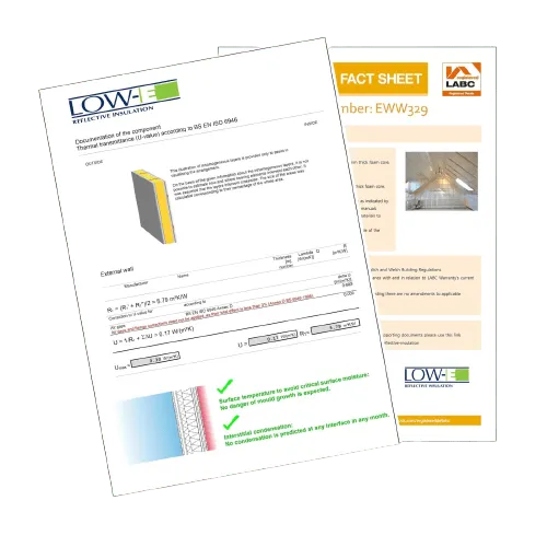Sample Low-E U-value calculation and LABC fact sheet