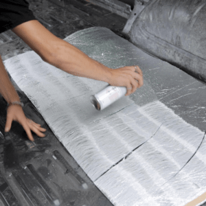 Campervan wheel arch insulation Installation application