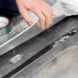 Installing campervan flooring insulation